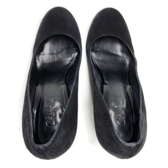 Cole Haan Air Black Suede Patent Leather Wrapped Wedge Heel Pumps - Picture 6 of 11